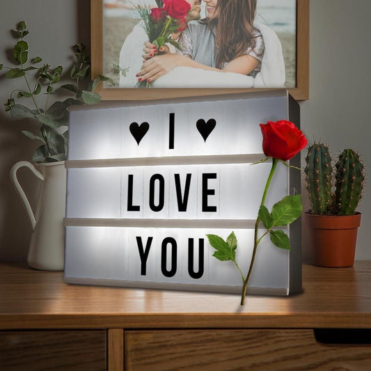 Vintage Cinema Lightbox with Letters and Symbols for Home Decor