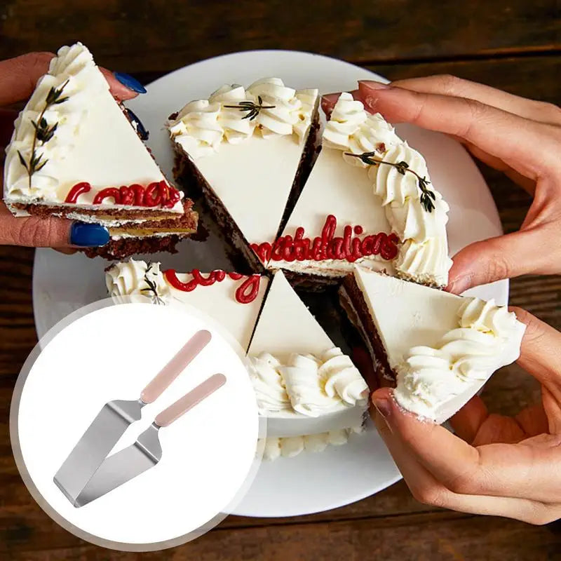 Sleek Triangular Stainless Steel Cake Slicer Tool