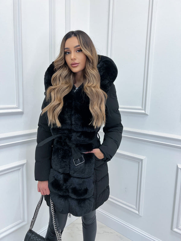 Stylish Hooded Jacket with Belted Adjustable Waist