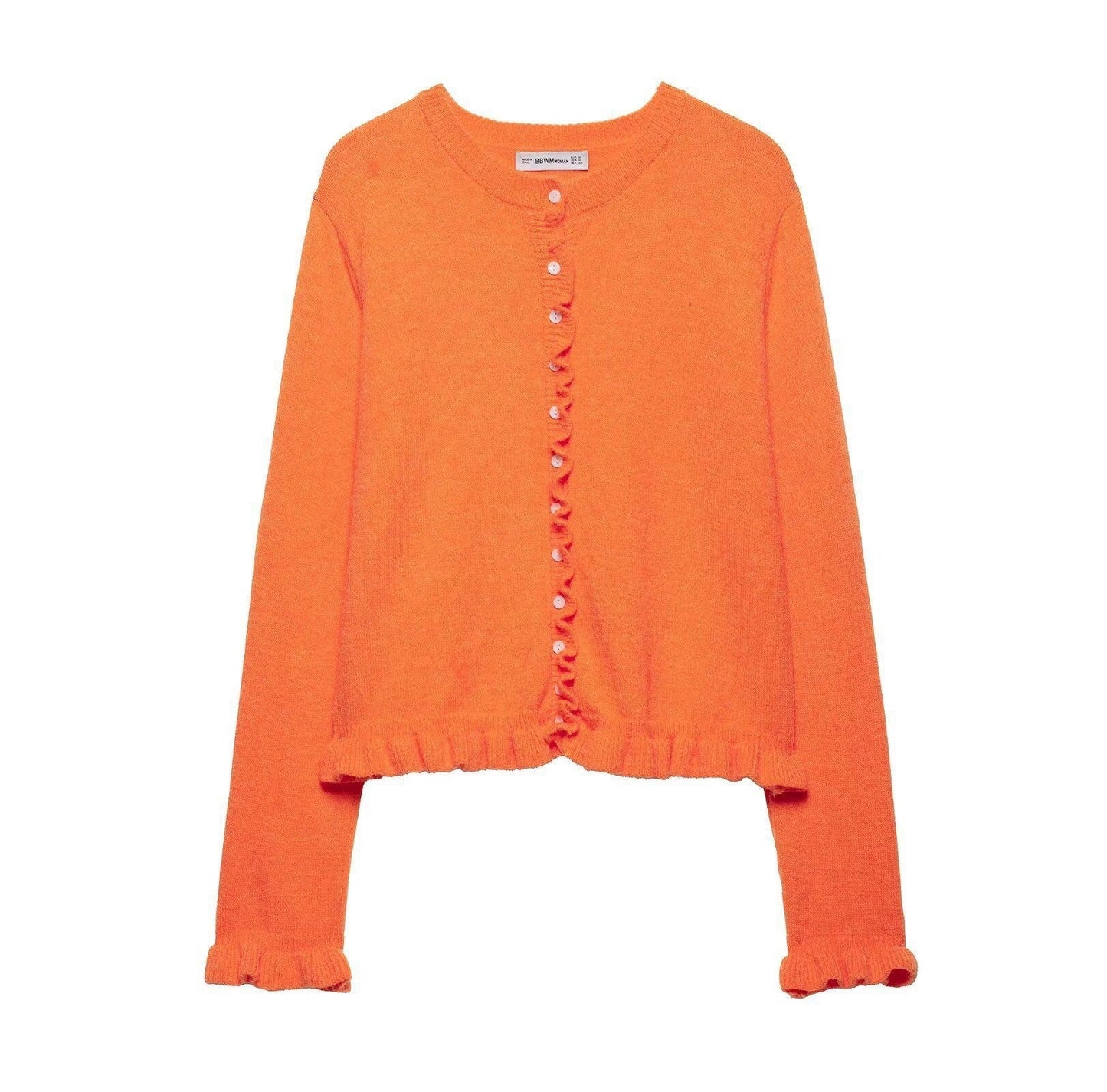 Ruffle Trim Button-Up Women's Cardigan Chic Layering Top