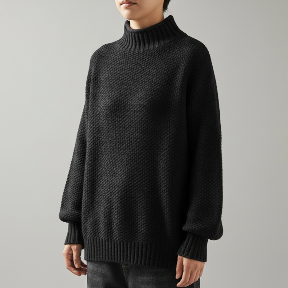 Cozy Waffle Knit Sweater for Layered Looks
