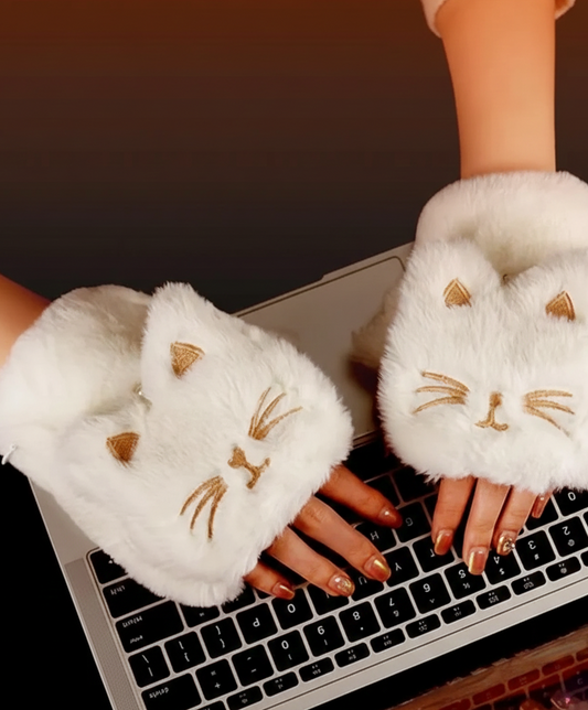 PawWarm™ - Heated Cat Paw Fingerless Work Gloves