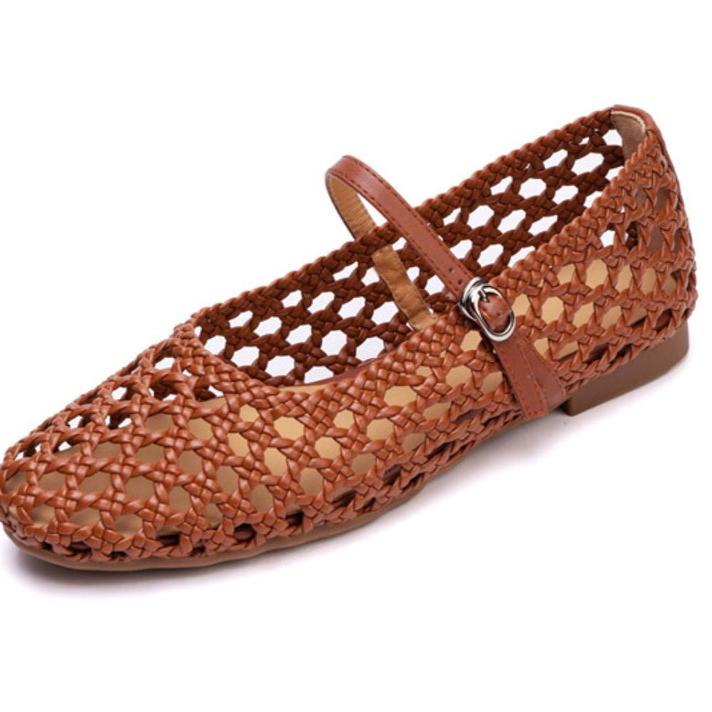 Women's Woven Mesh Mary Jane Flats