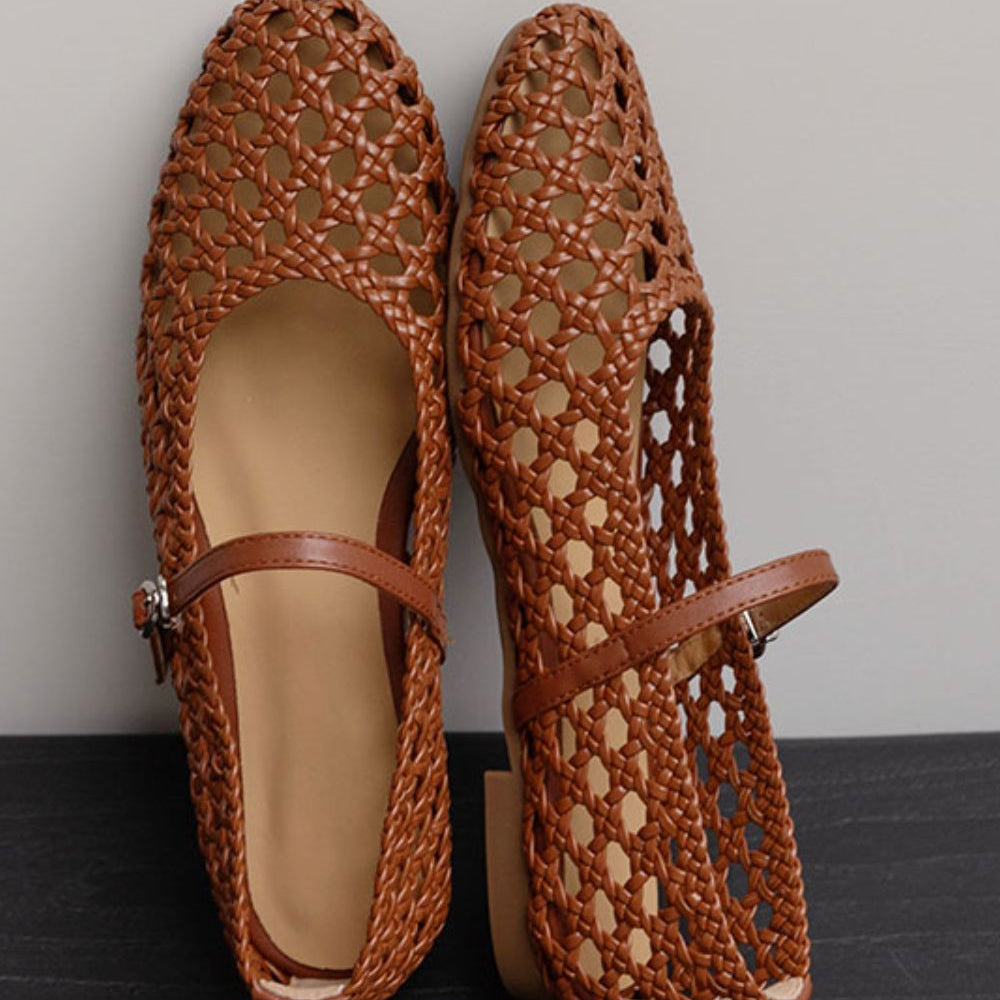 Women's Woven Mesh Mary Jane Flats