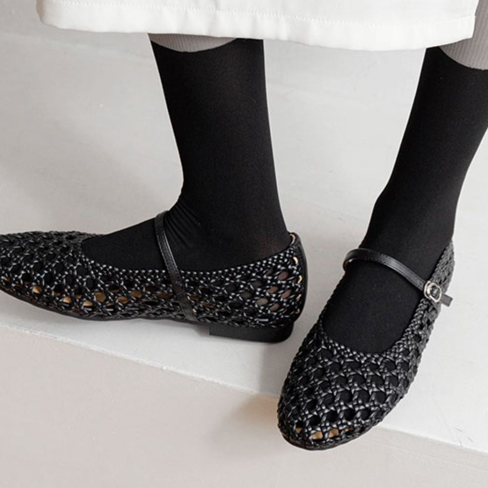 Women's Woven Mesh Mary Jane Flats