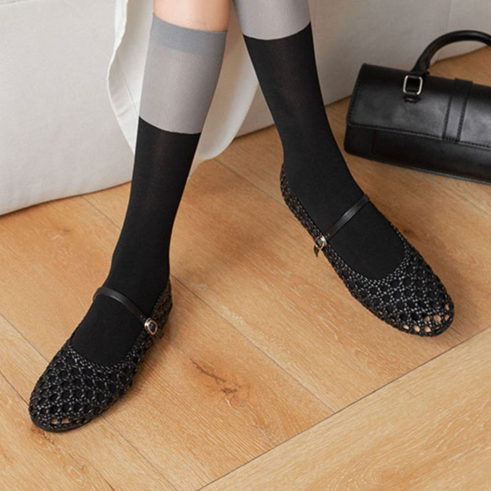 Women's Woven Mesh Mary Jane Flats