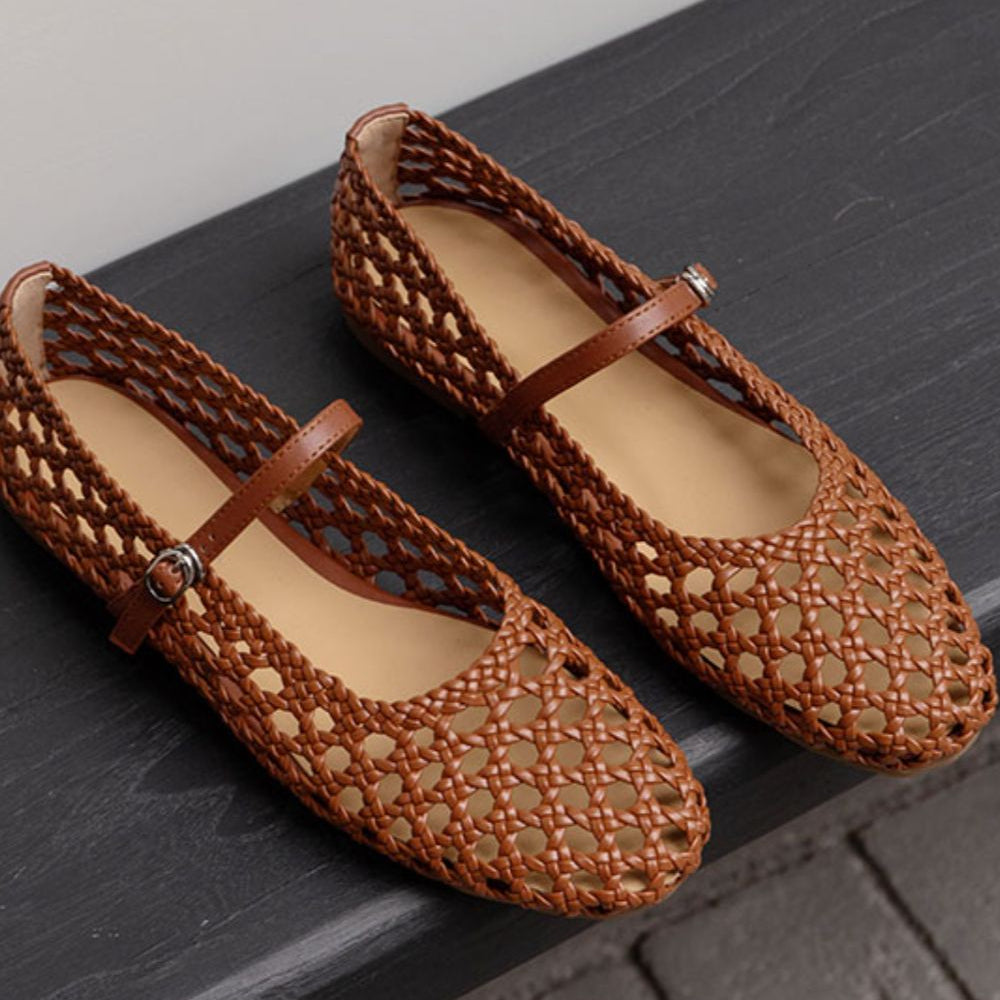 Women's Woven Mesh Mary Jane Flats