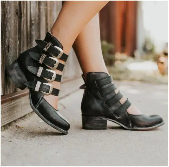 Vintage Buckle Heeled Shoes for Elegant Style