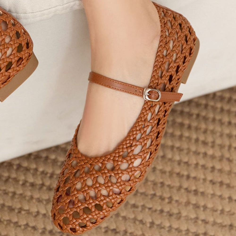 Women's Woven Mesh Mary Jane Flats