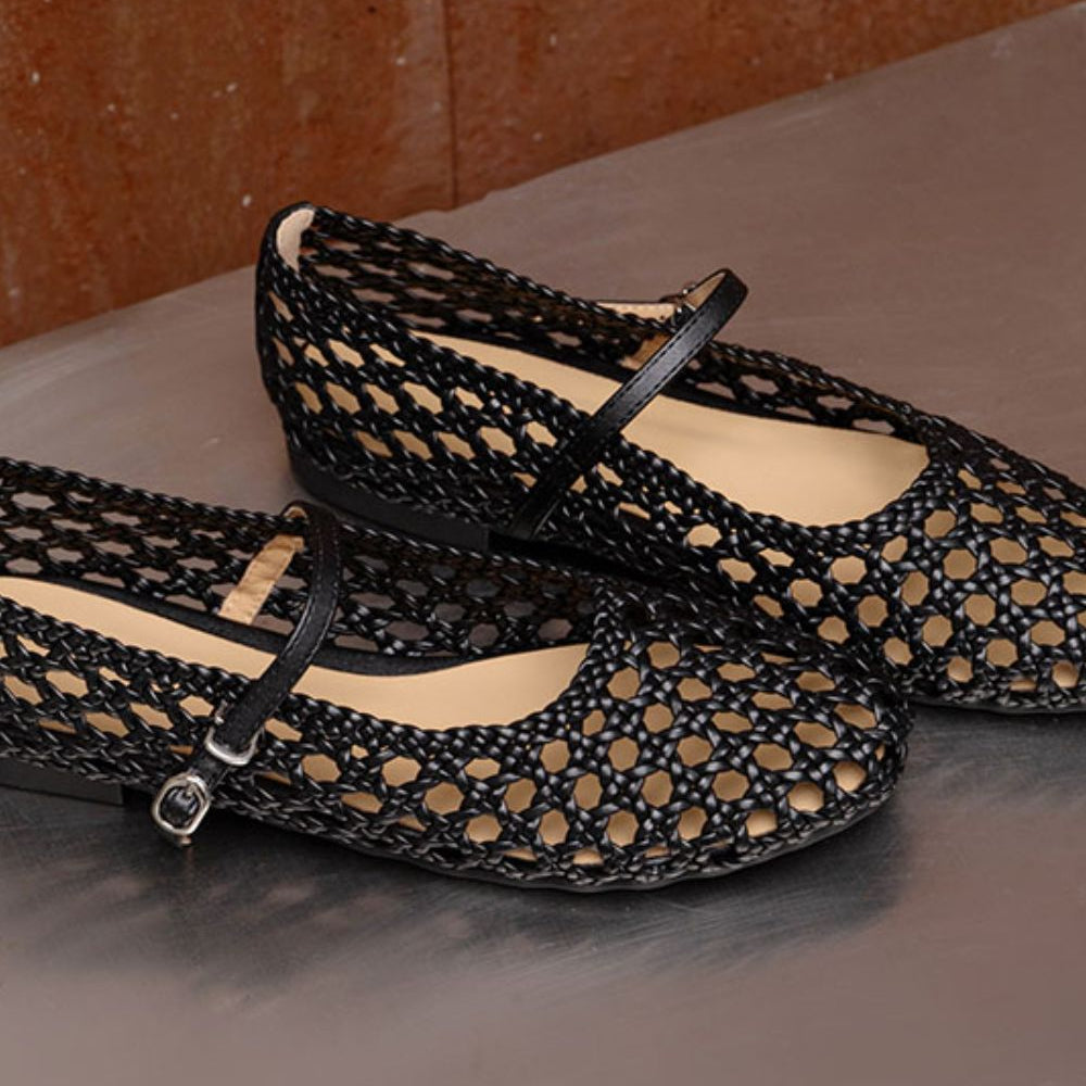 Women's Woven Mesh Mary Jane Flats