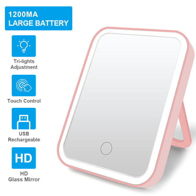 GlamLux™ - LED Smart Makeup Mirror with Adjustable Brightness