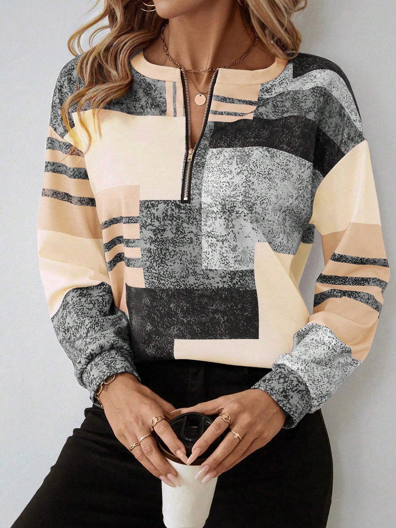 Women's Chic Patchwork Blouse