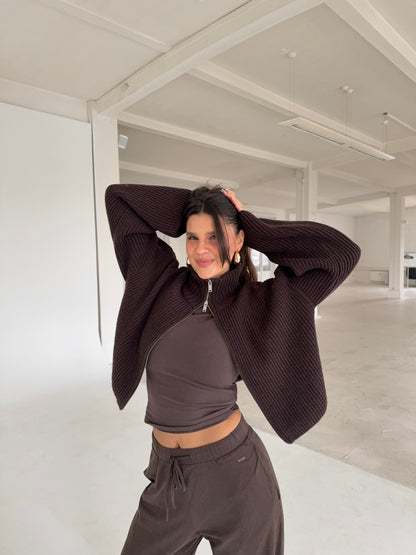 Luxury Wool Cashmere Zip Jacket