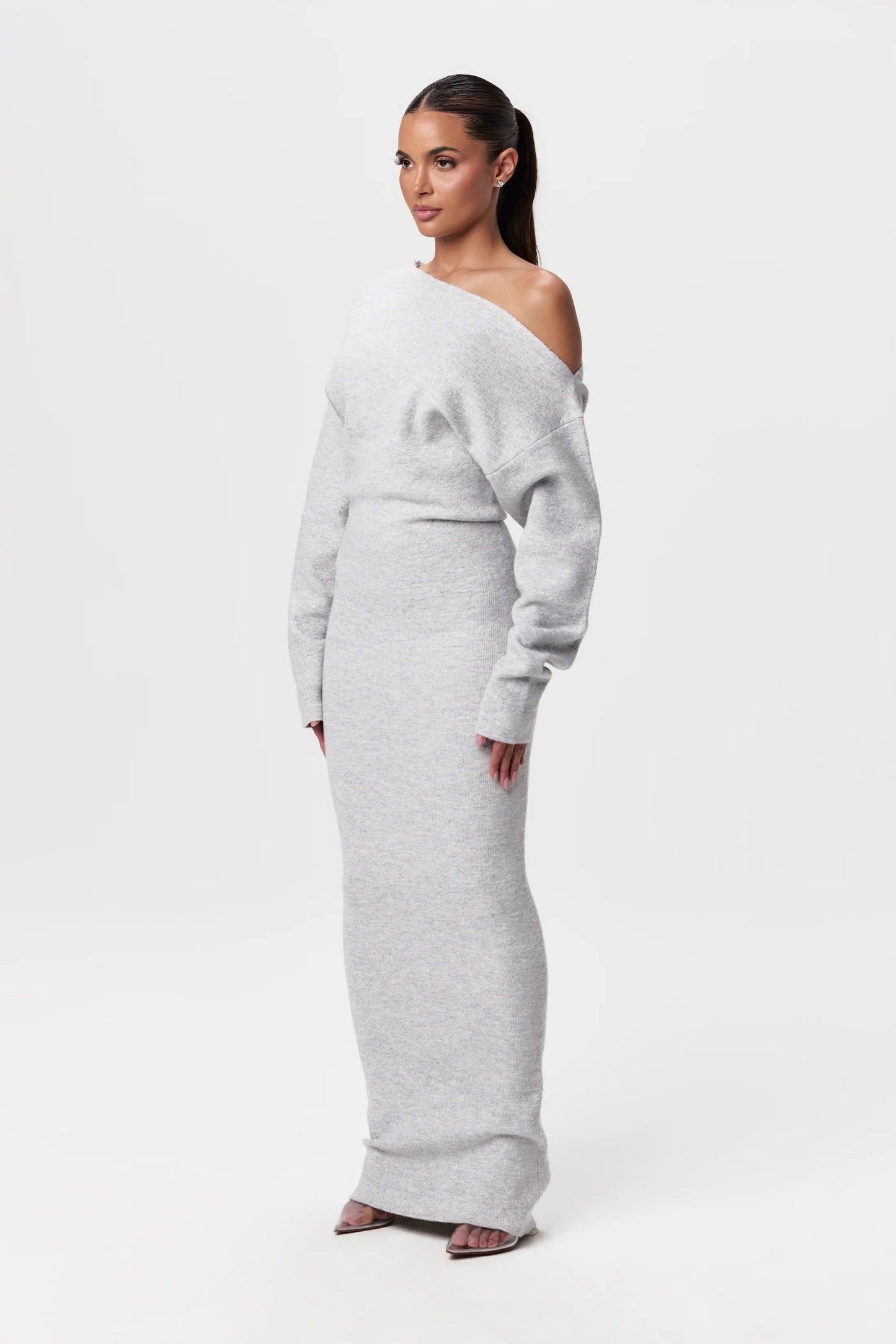 Cozy Drop-Shoulder Sweater Dress