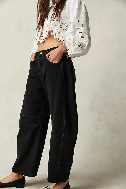 Wide-Cut Casual Winter Jeans for Women