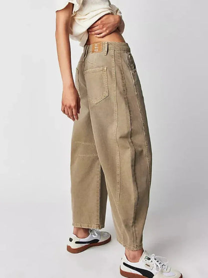 Wide-Cut Casual Winter Jeans for Women