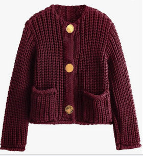 Cozy Chic Women's Buttoned Cardigan with Pockets