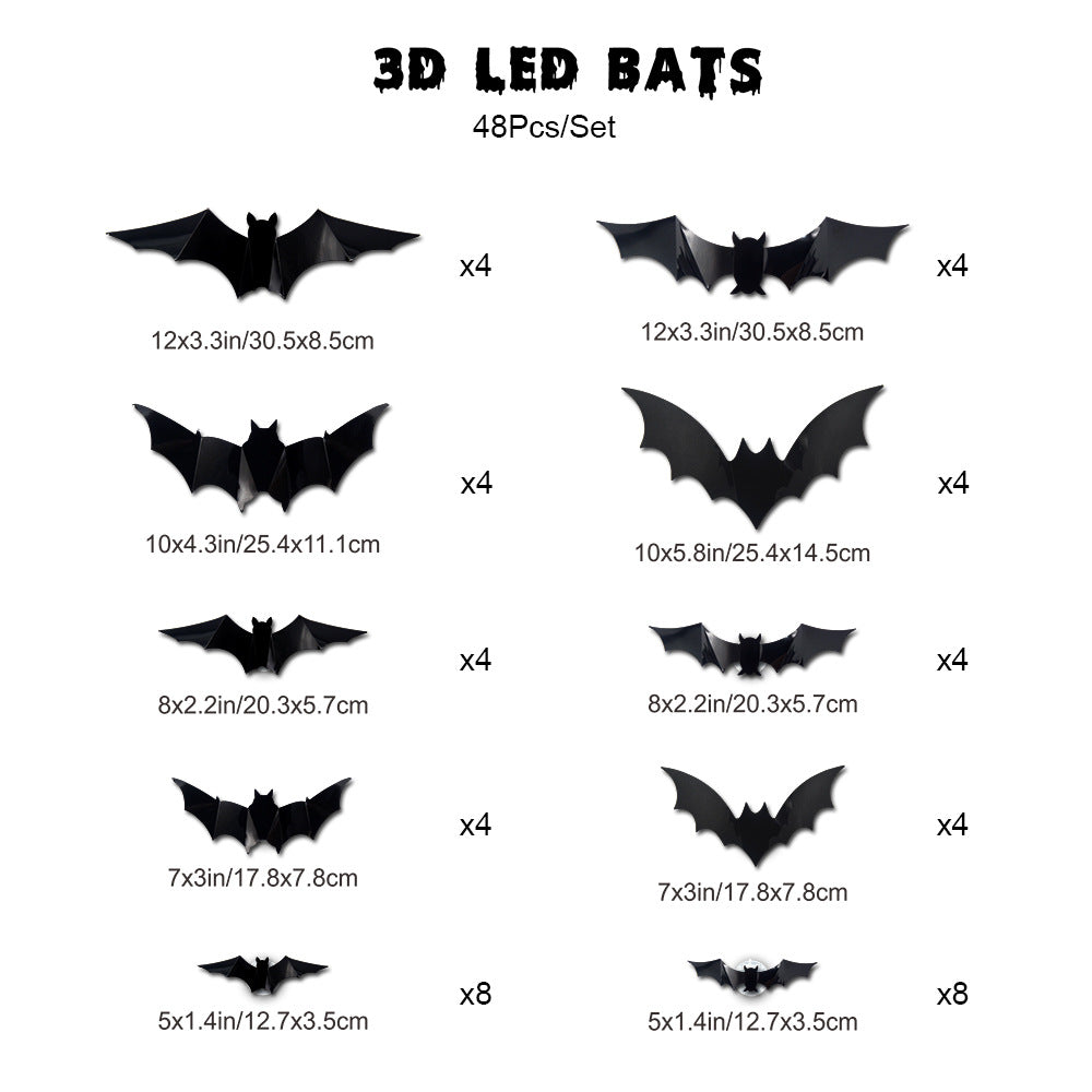 Spooky Halloween LED 3D Bat Wall Decor