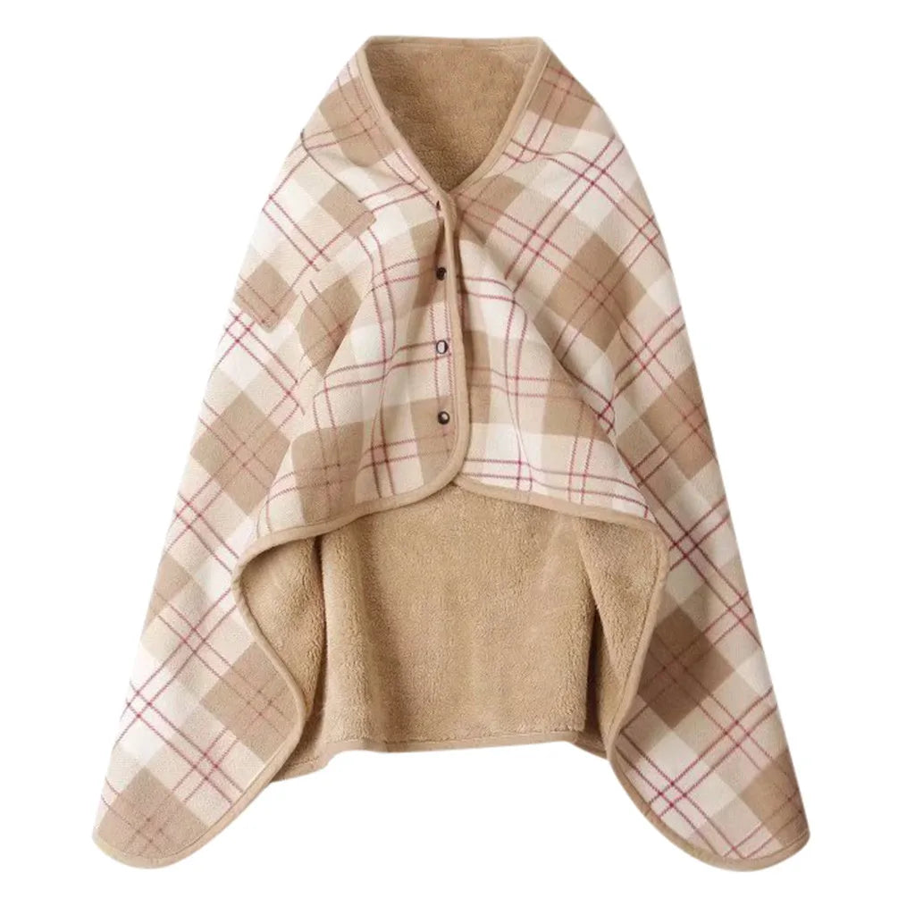 Wearable Fleece Travel Blanket Shawl