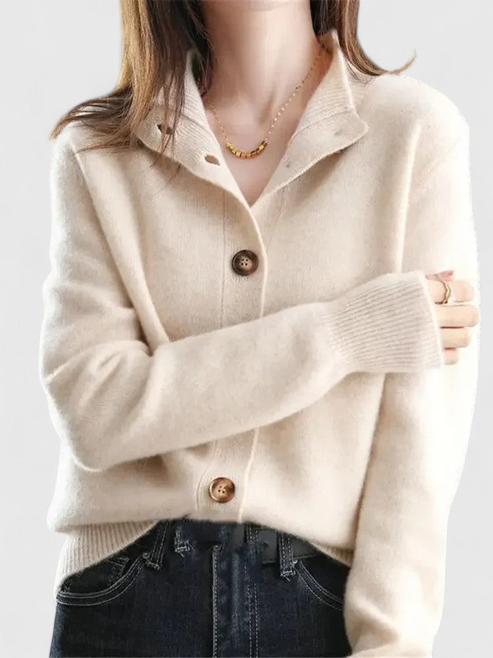 Classic Button-Up Knit Cardigan Sweater