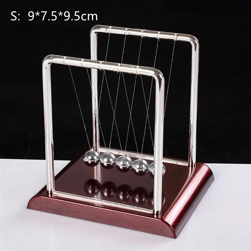Kinetic Newton Pendulum Balance Balls Steel & Wood Home Decor