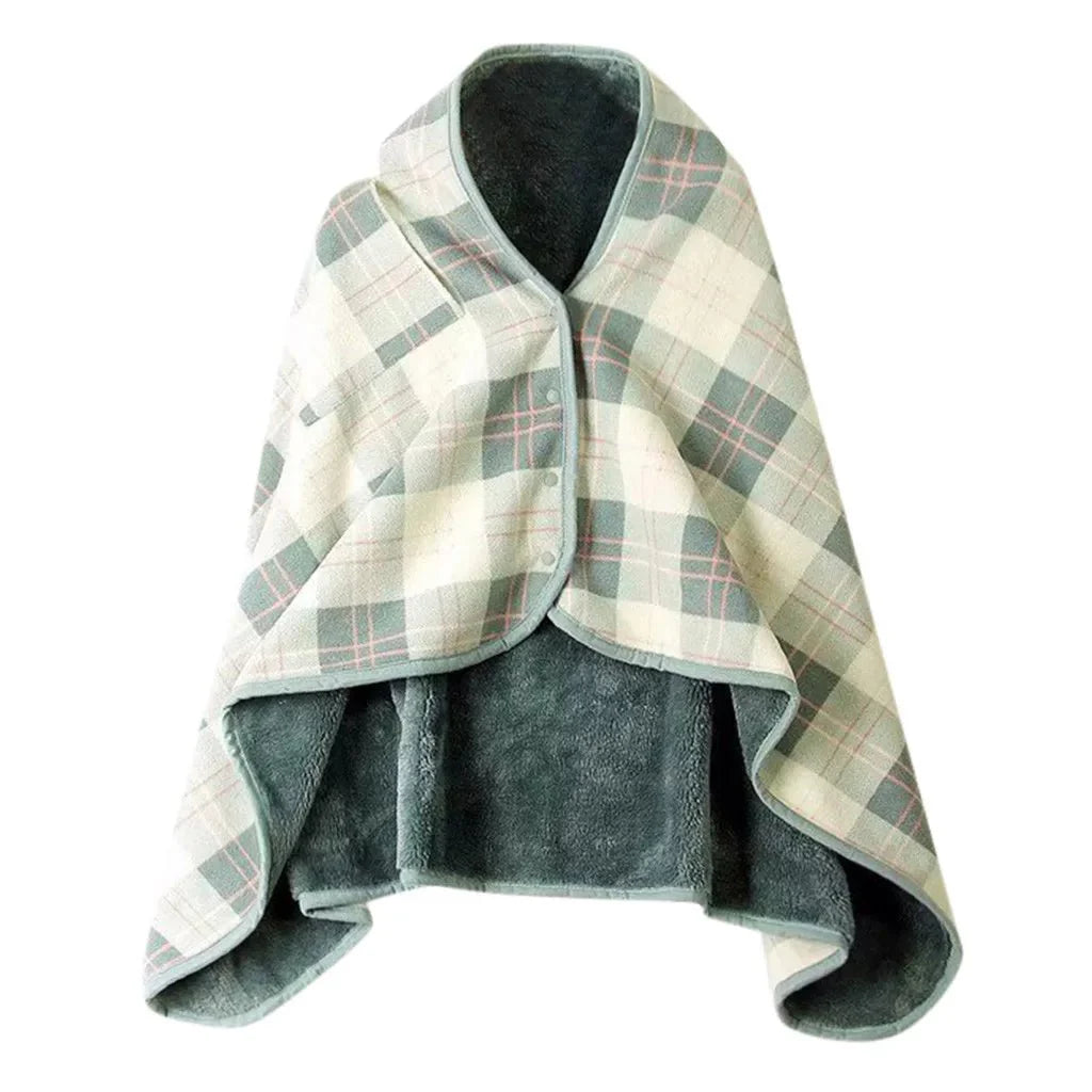 Wearable Fleece Travel Blanket Shawl