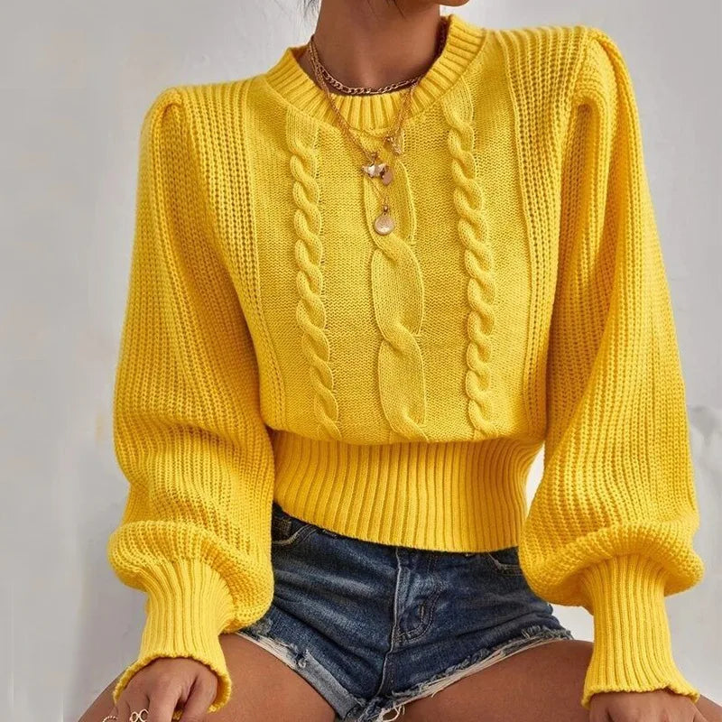Soft Knit Sweater with Chic Chain Pattern