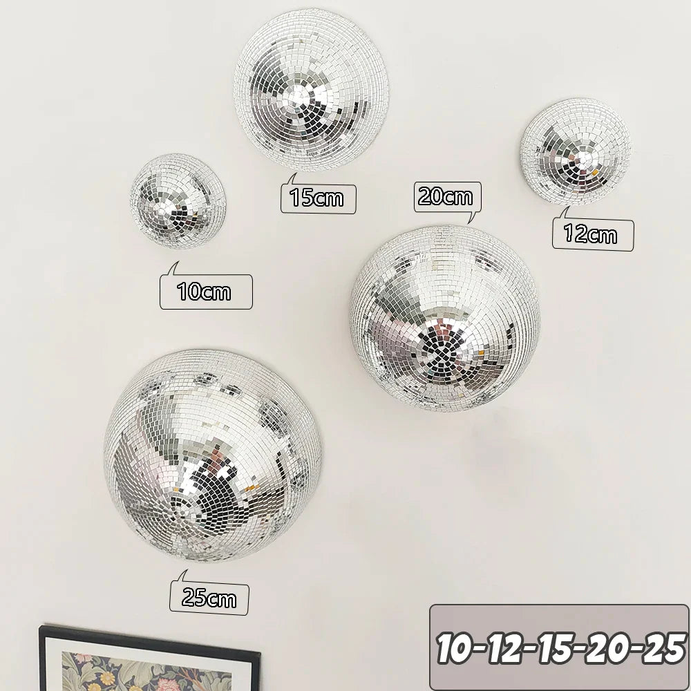 Retro Disco Ball Mirror Wall Decor for Party Vibes