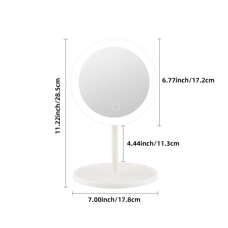 LumiGlow™ Dimmable LED Cosmetic Ring Light Mirror