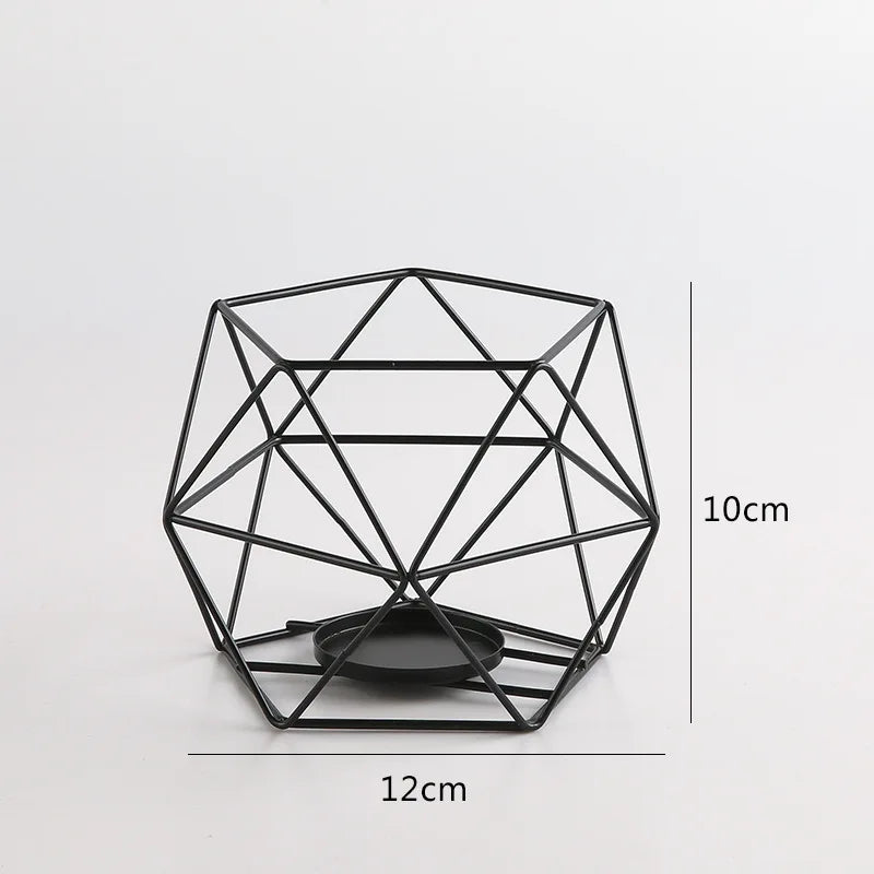 Modern Black Gold Moon and Stars Candle Holder