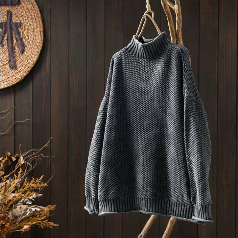 Cozy Waffle Knit Sweater for Layered Looks