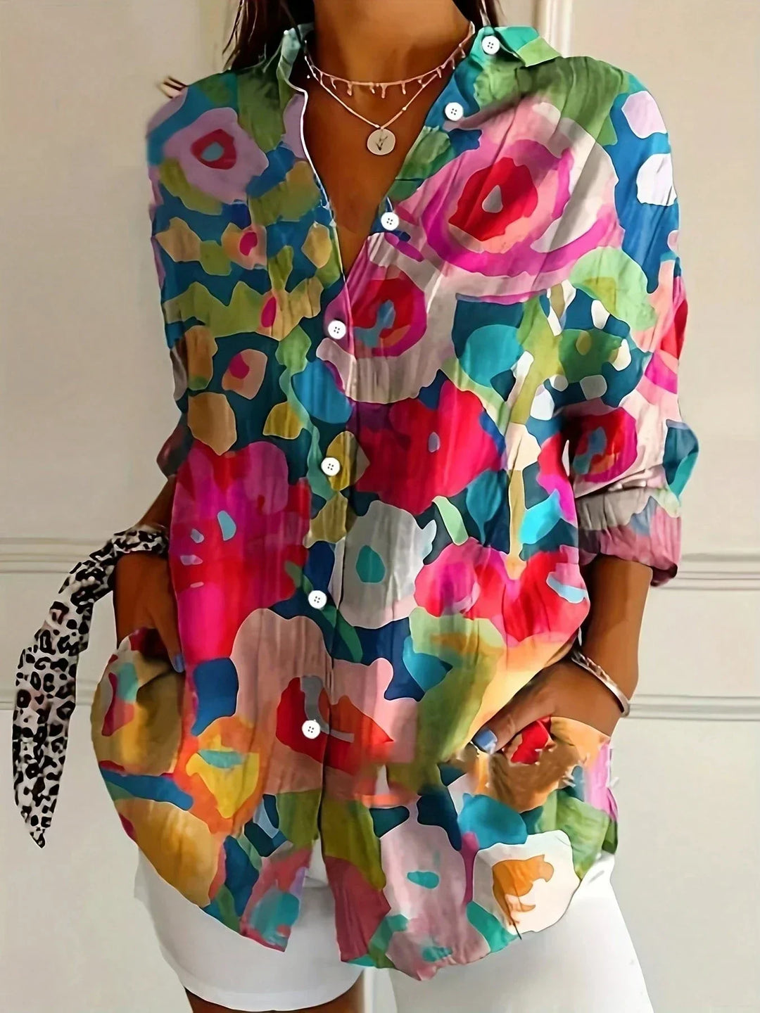 Elegant Long Sleeve Pattern Shirt