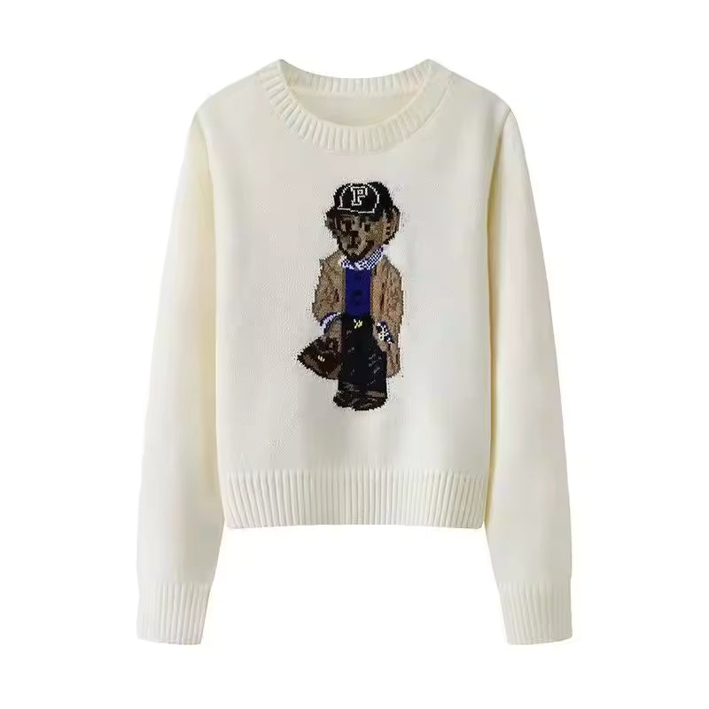 Luxury Wool-Cashmere Bear Sweater