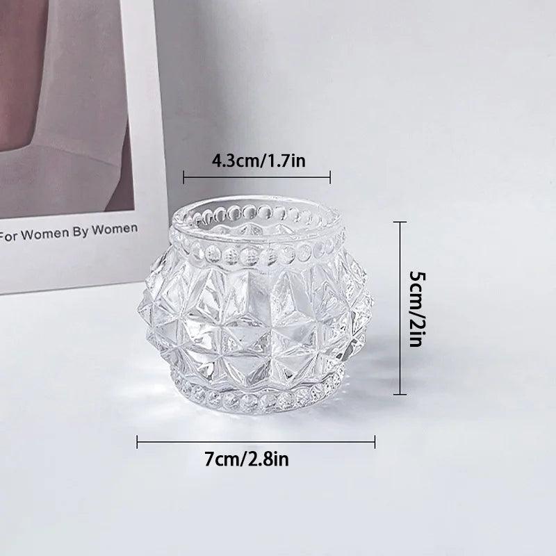 Elegant Wave Textured Glass Candle Holder