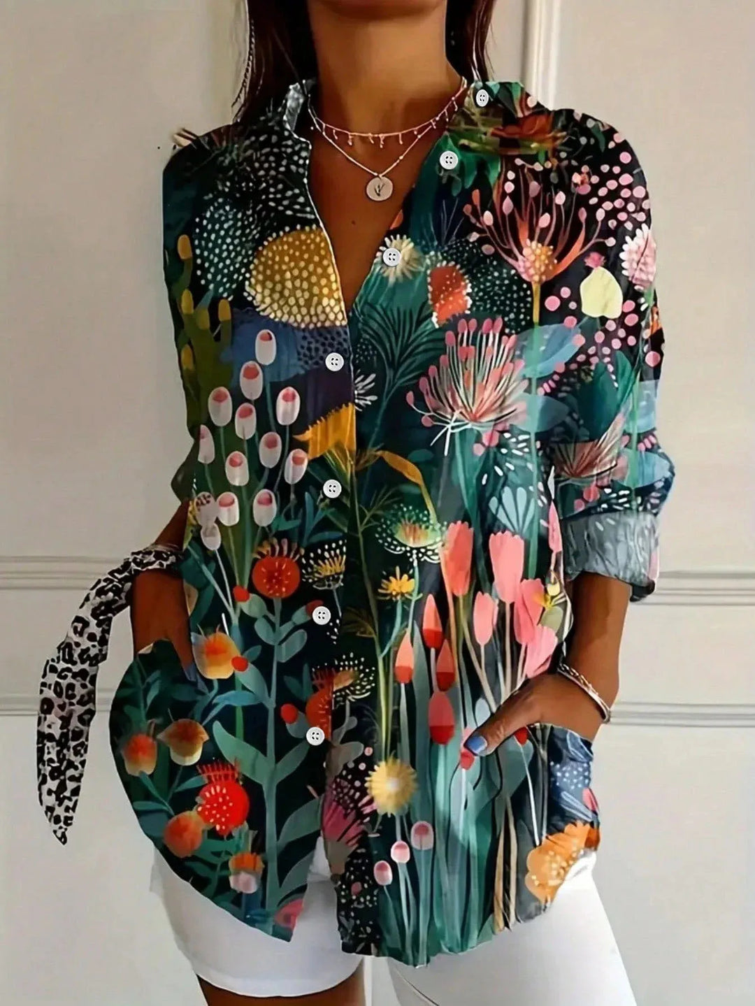 Elegant Long Sleeve Pattern Shirt
