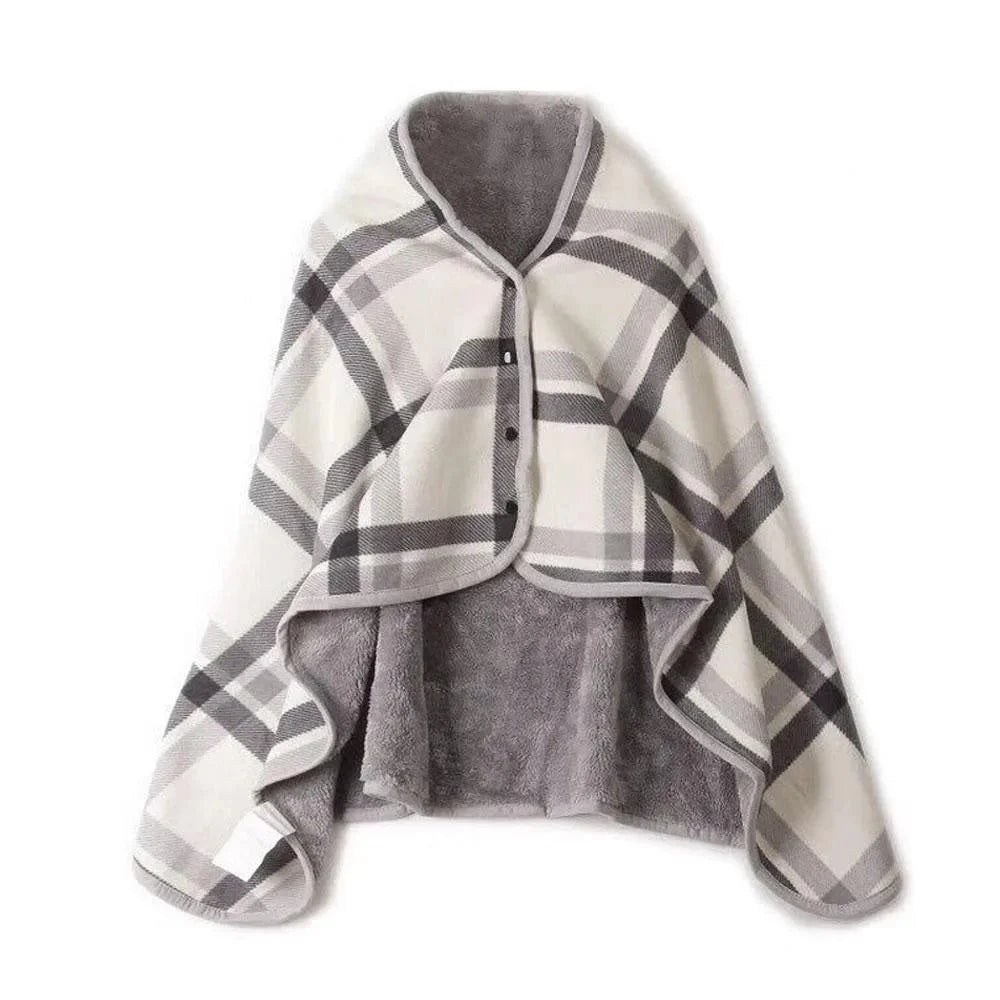 Wearable Fleece Travel Blanket Shawl