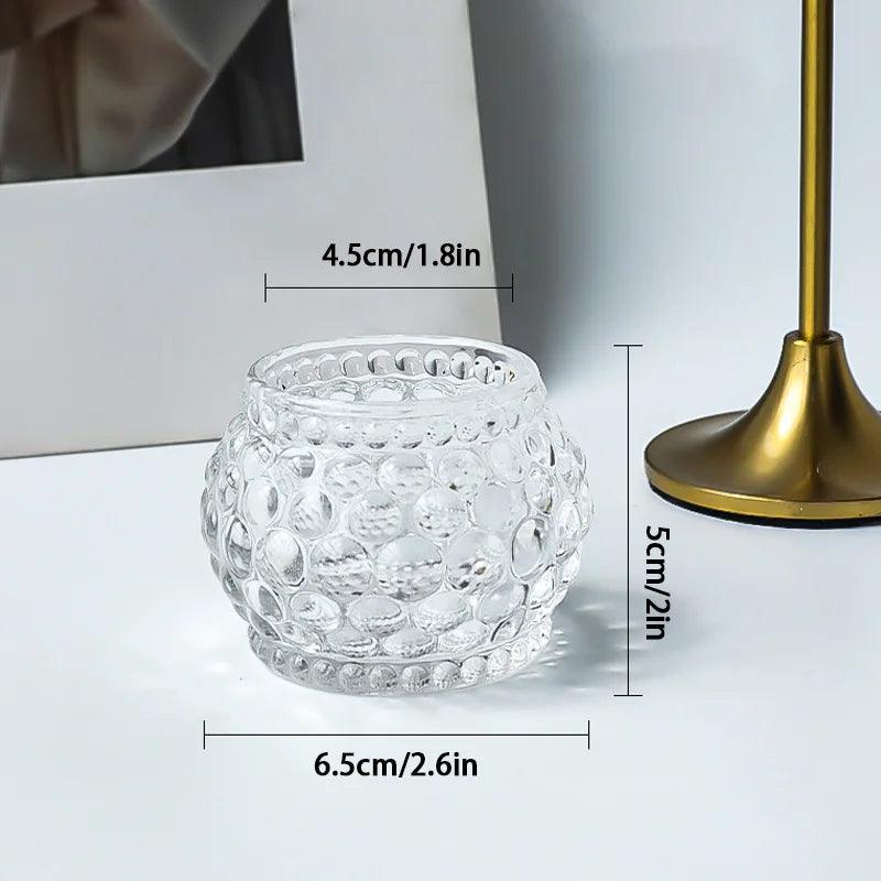 Elegant Wave Textured Glass Candle Holder