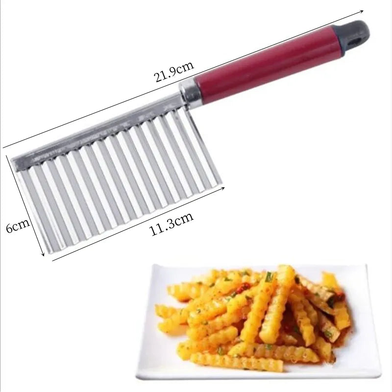 Crinkle Wavy Stainless Steel Vegetable and Fruit Slicer Cutter