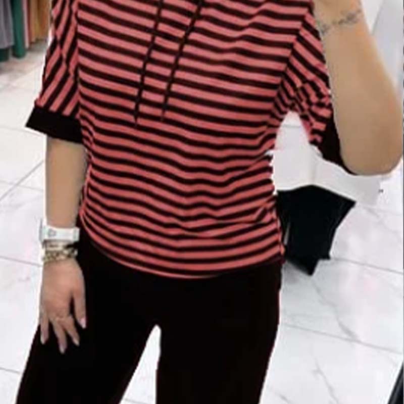 Chic Striped Two-Piece Top and Pants Set for Women