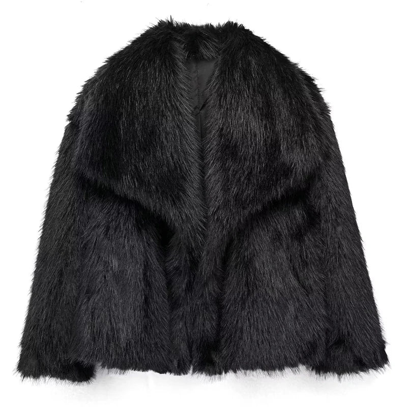 Luxurious Faux Fur Short Jacket – Chic & Cozy