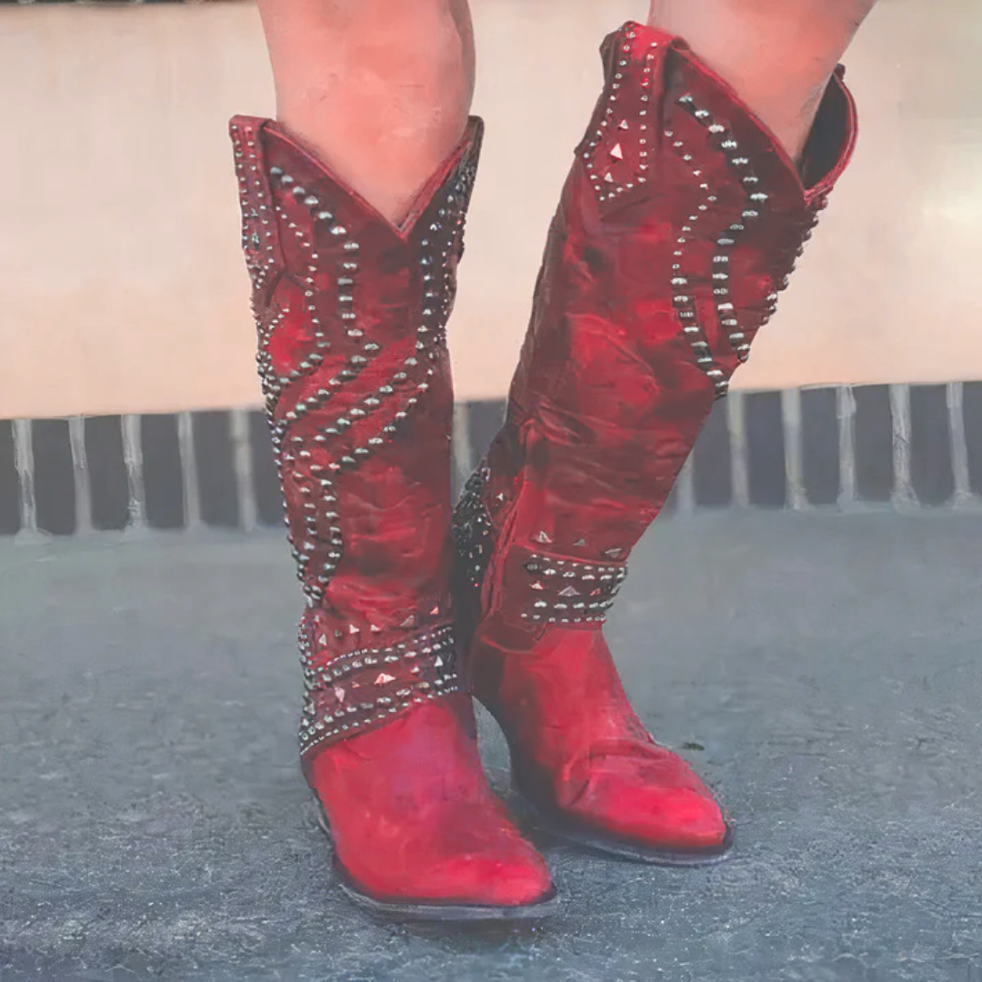 Sleek Western Knee-High Boots