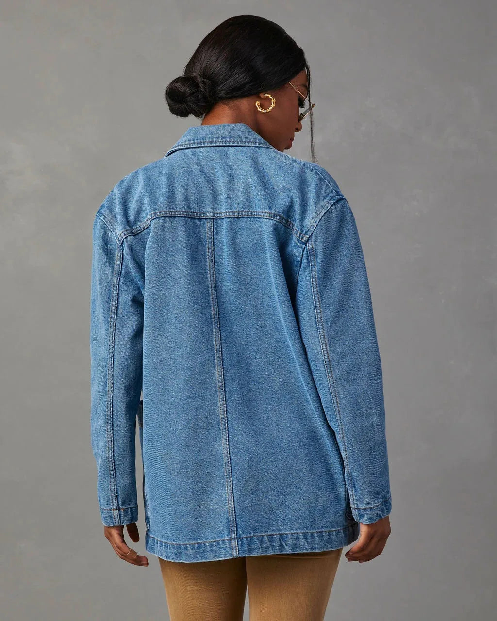 Chic Denim Blazer Jacket for Women
