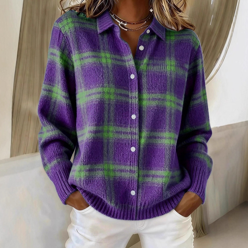 Cozy Checkered Women's Sweater