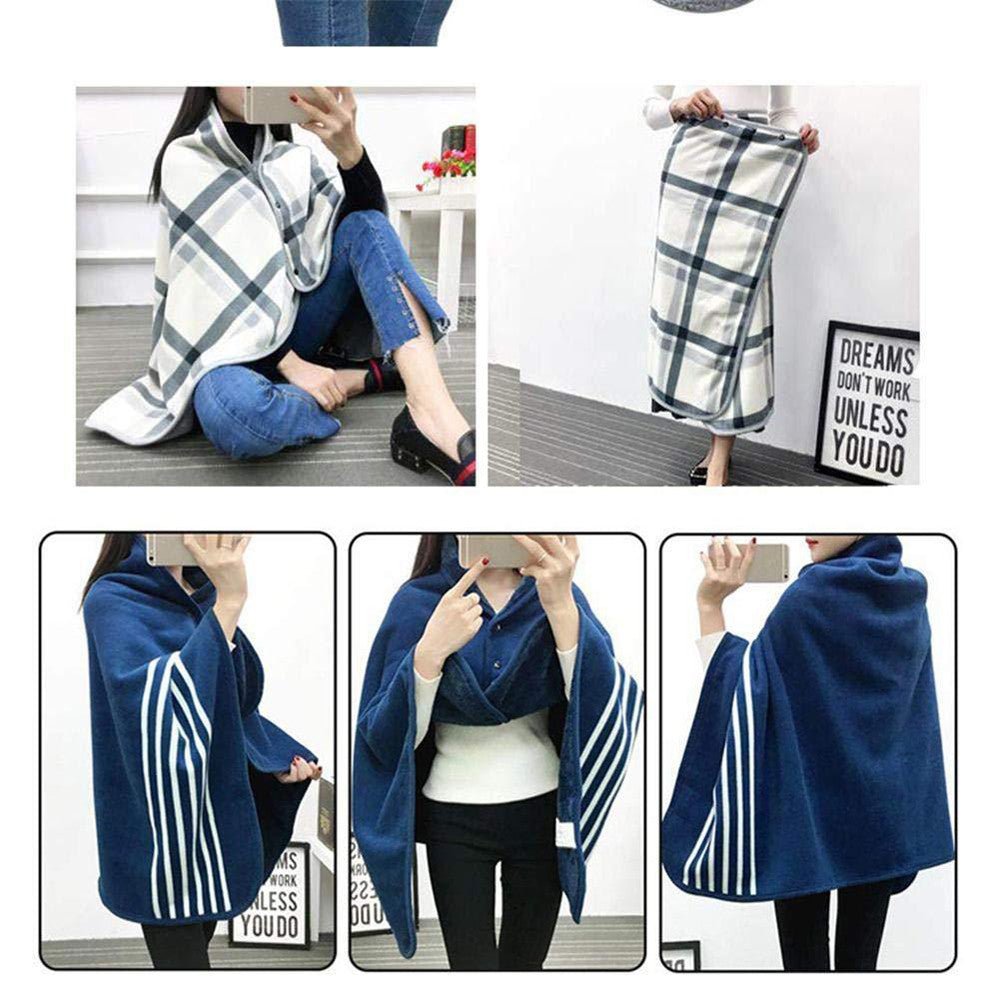 Wearable Fleece Travel Blanket Shawl