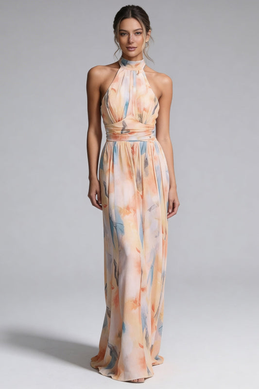 Elegant Halter Neck Maxi Dress