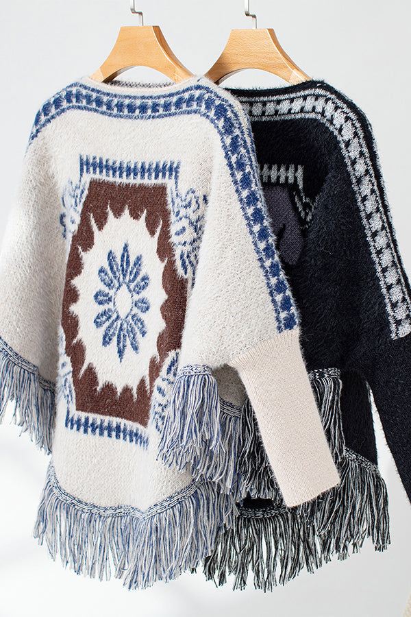 Boho Tassel Hem Knit Sweater