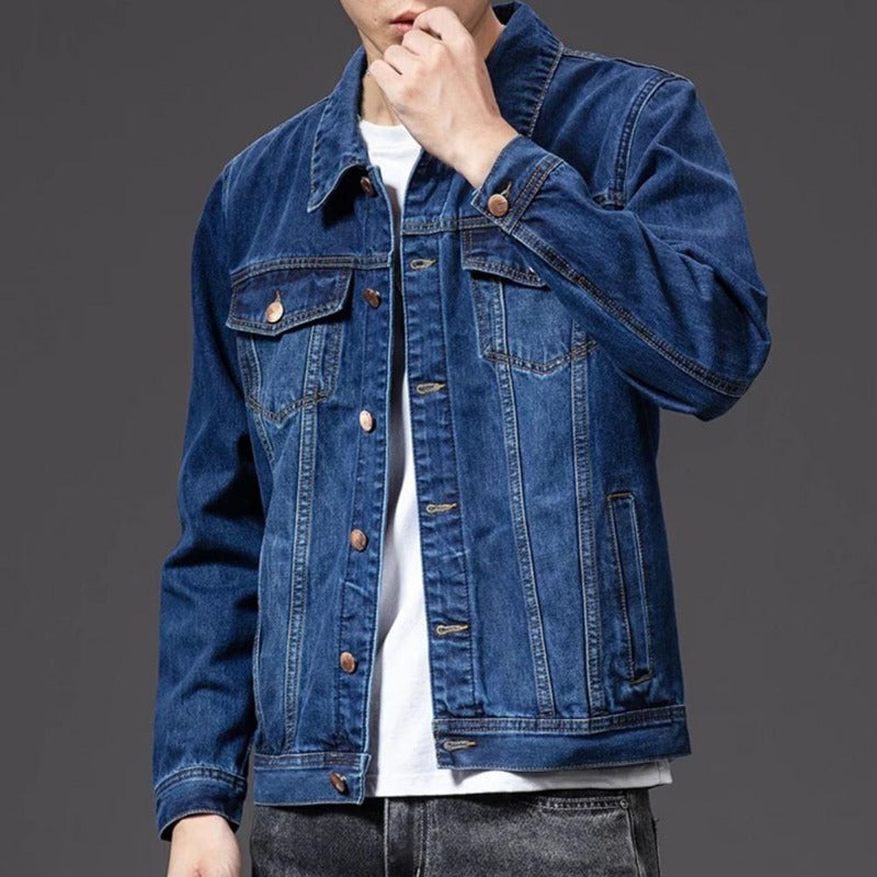 Classic Denim Jacket with Chest Pockets for Everyday Style