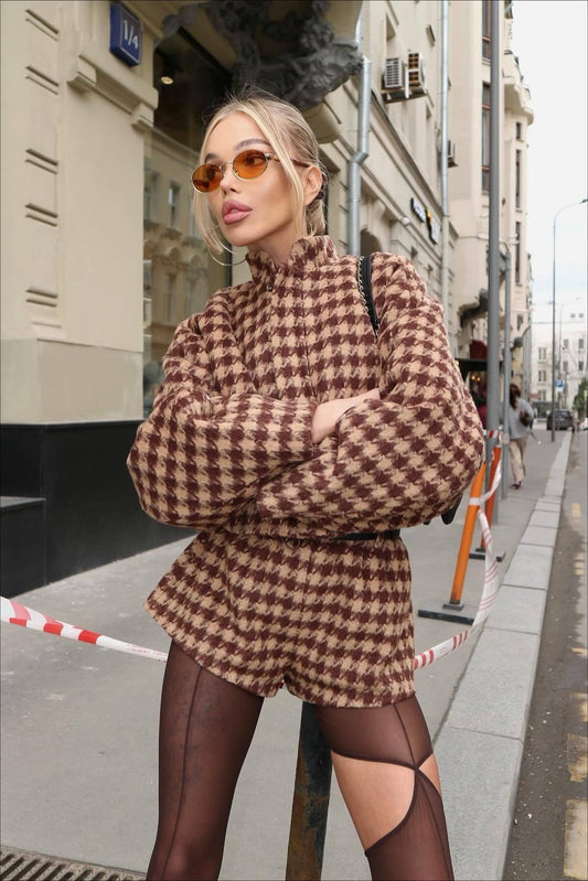 Vintage Houndstooth Two-Piece Set