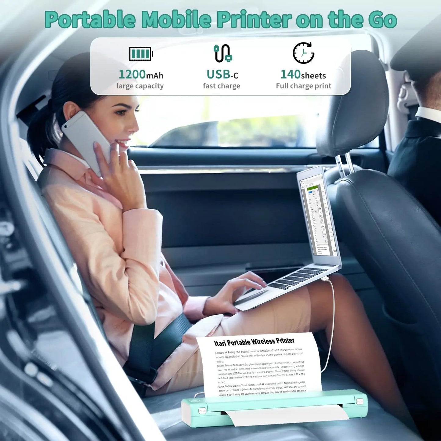 PrintEase™ - Portable Thermal Receipt Printer