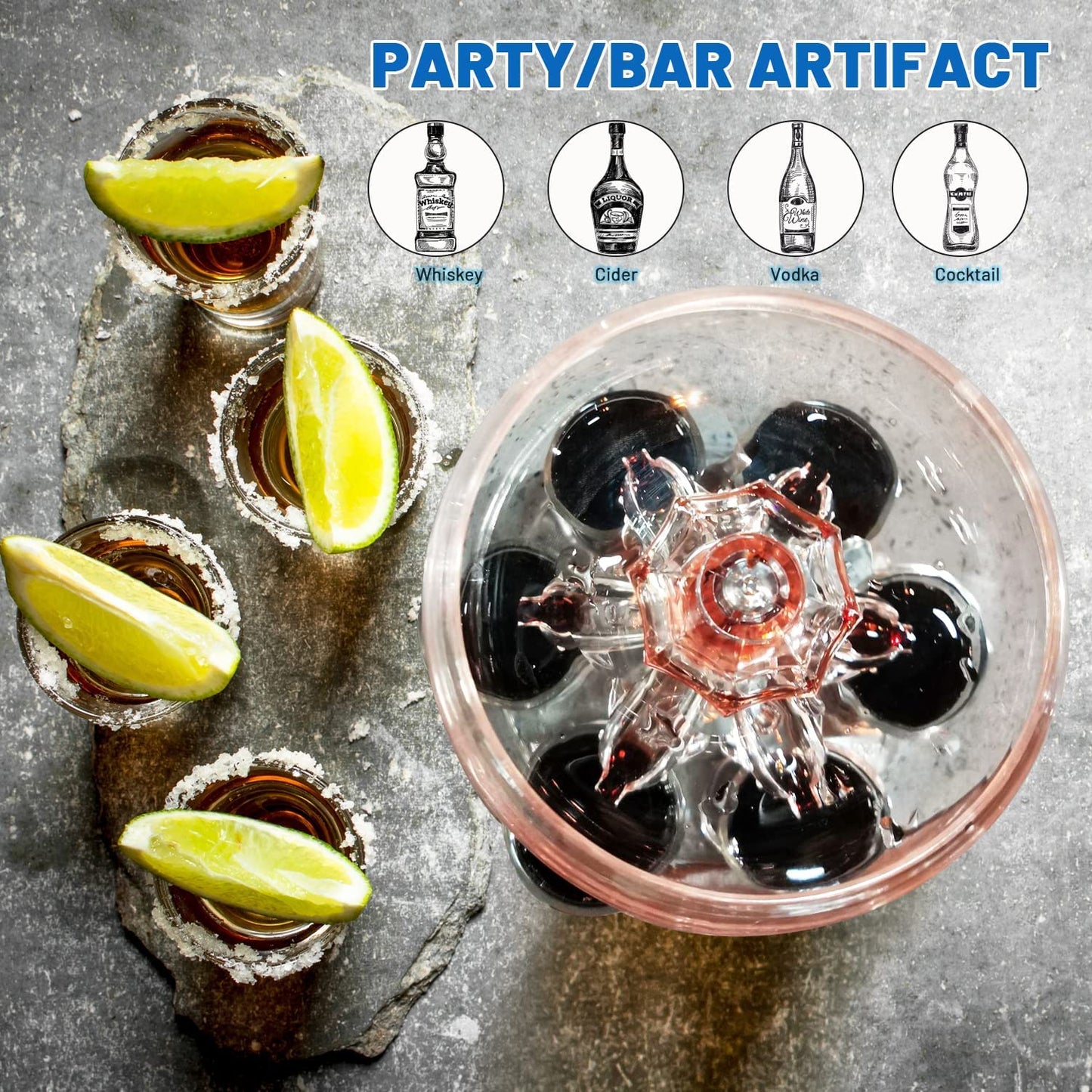 Vintage 6-Shot Glass Liquor Dispenser Bar Accessory